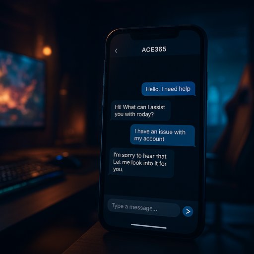 ACE365 support chat screen inside the app